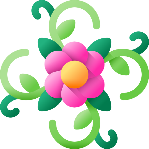 desenho floral 3D Color Ícone
