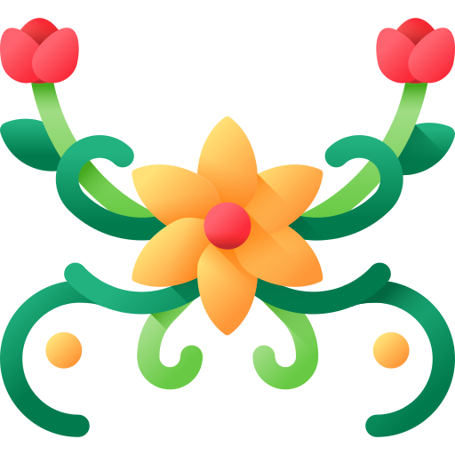 diseño floral 3D Color icono