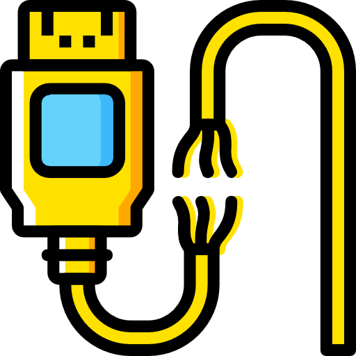 Broken cable Basic Miscellany Yellow icon