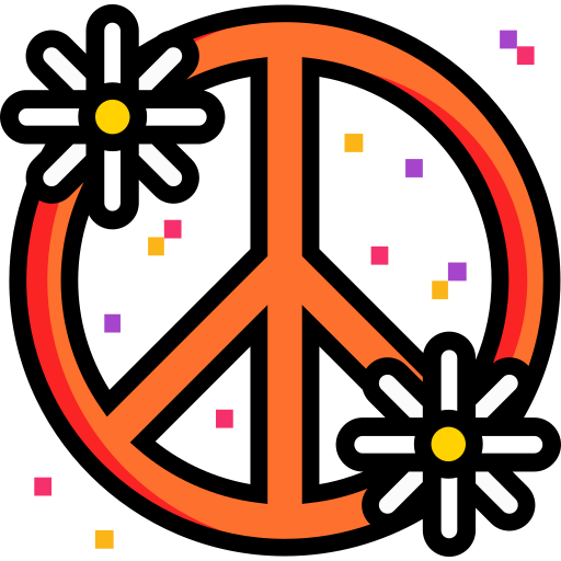 signo de la paz Detailed Straight Lineal color icono