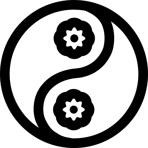 yin yang Basic Straight Lineal Ícone