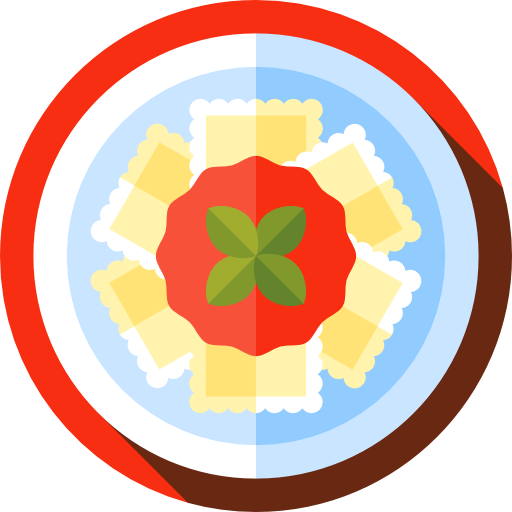 Ravioli Flat Circular Flat icon