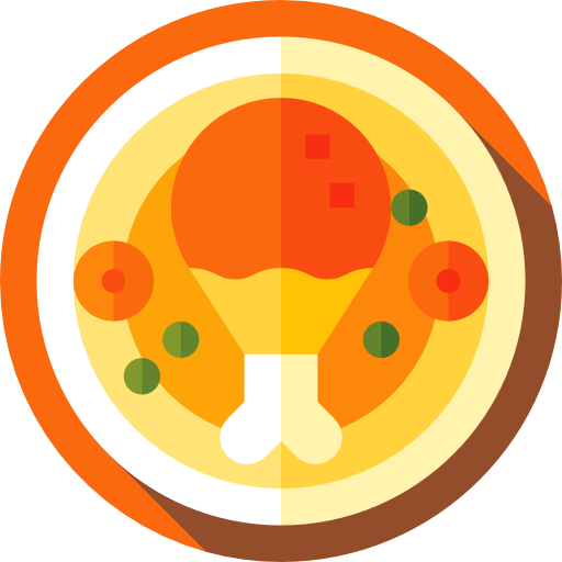 닭 튀김 Flat Circular Flat icon