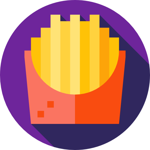 pommes frittes Flat Circular Flat icon