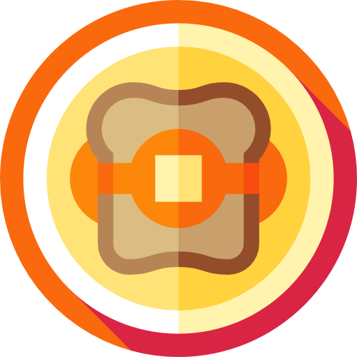 Toast Flat Circular Flat icon