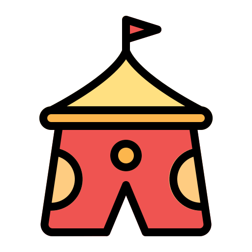 서커스 텐트 Generic Outline Color icon