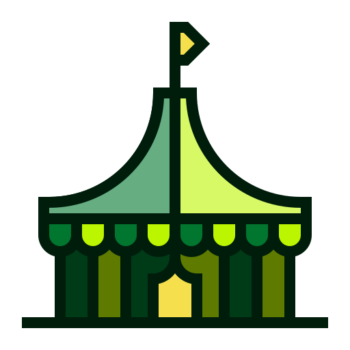 서커스 텐트 Generic Outline Color icon