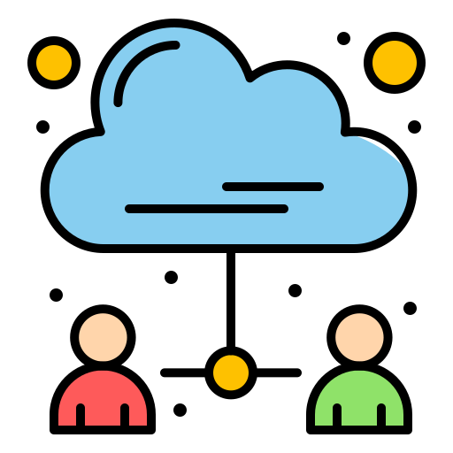 Cloud network Flatart Icons Lineal Color icon