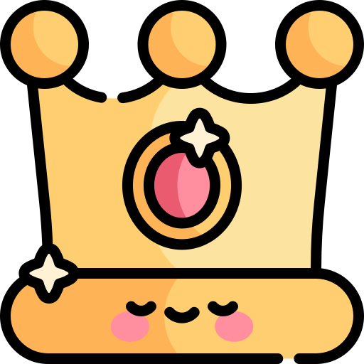 corona Kawaii Lineal color icono