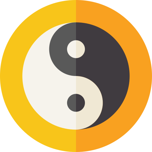 Yin yang Basic Straight Flat icon