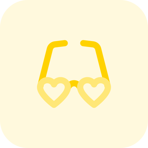 Heart glasses Pixel Perfect Tritone icon