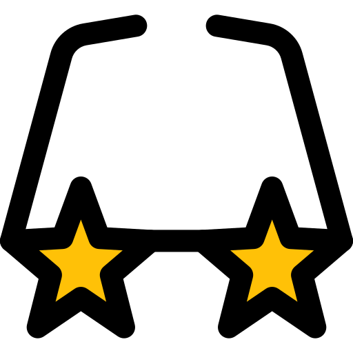 Star glasses Pixel Perfect Lineal Color icon