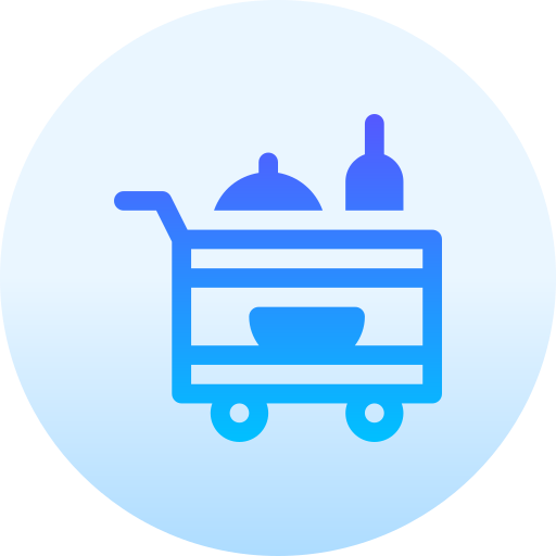 Serving cart Basic Gradient Circular icon