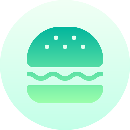 バーガー Basic Gradient Circular icon