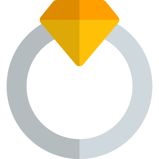 anillo de diamantes Pixel Perfect Flat icono