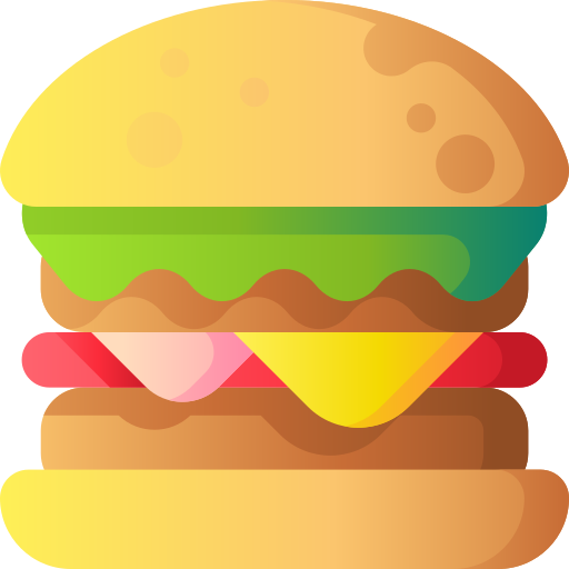 hambúrguer 3D Basic Gradient Ícone