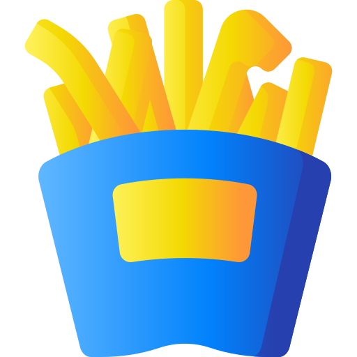 papas fritas 3D Basic Gradient icono