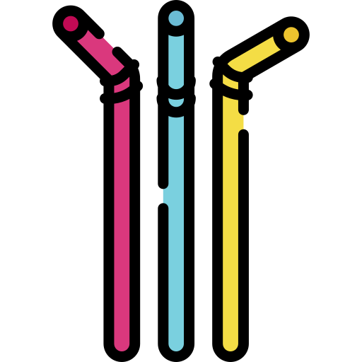 pajitas Special Lineal color icono