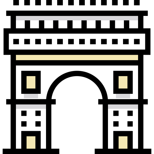 arc de triomphe Detailed Straight Lineal color icoon