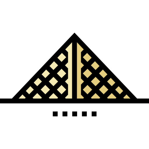 piramida luwru Detailed Straight Lineal color ikona