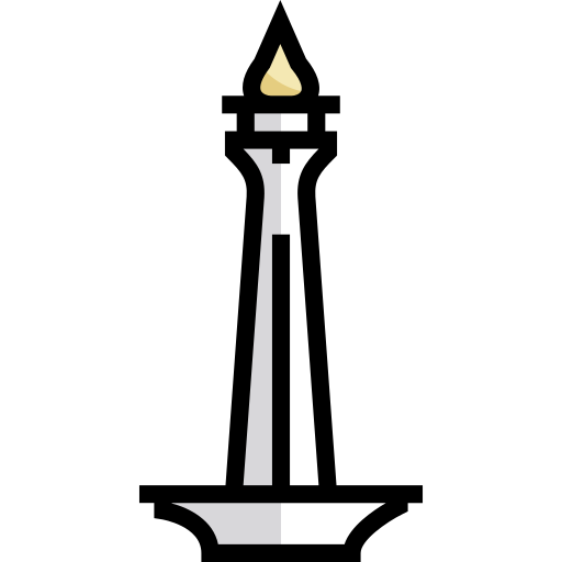 インドネシアの国定記念物 Detailed Straight Lineal color icon