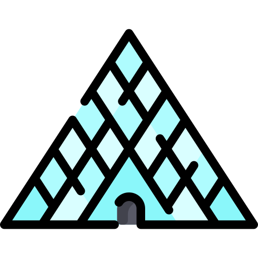 piramide del louvre Vitaliy Gorbachev Lineal Color icona