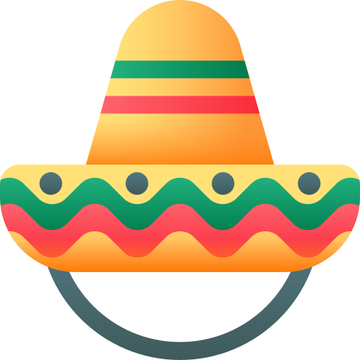 sombrero mexicano 3D Color icono
