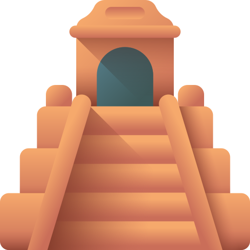 piramide van chichen itza 3D Color icoon