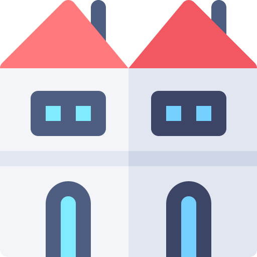 Terraced house Basic Rounded Flat icon