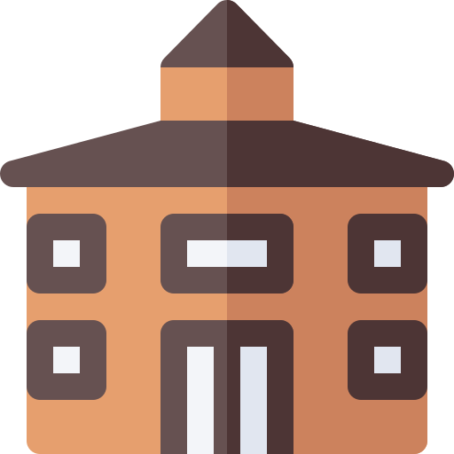 achthoekig huis Basic Rounded Flat icoon