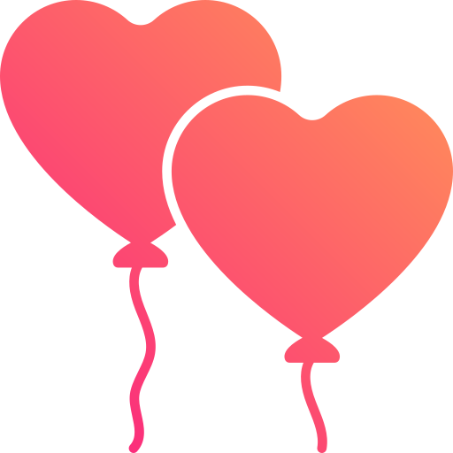 Воздушный шар в форме сердца Generic Flat Gradient иконка