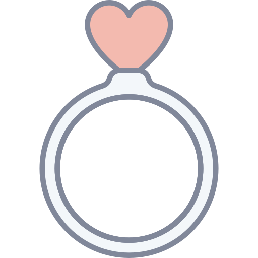 anillo de compromiso Generic Outline Color icono