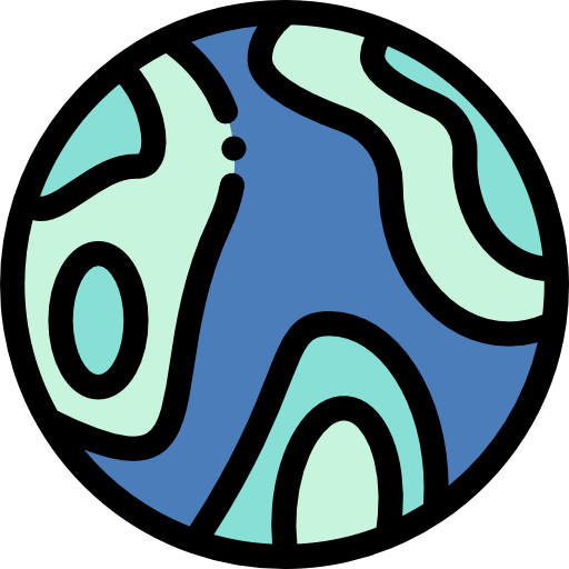 행성 Detailed Rounded Lineal color icon