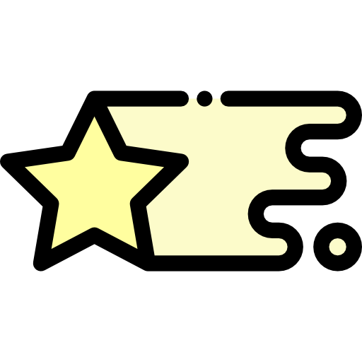 Shooting star Detailed Rounded Lineal color icon