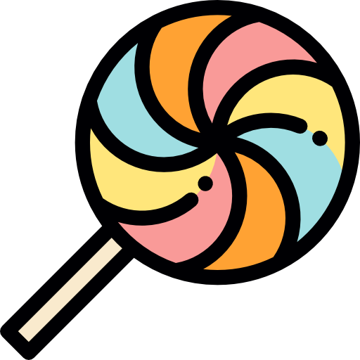 사탕 과자 Detailed Rounded Lineal color icon
