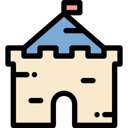 zamek Detailed Rounded Lineal color ikona