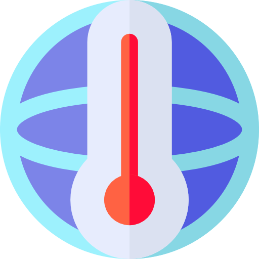 le réchauffement climatique Basic Rounded Flat Icône