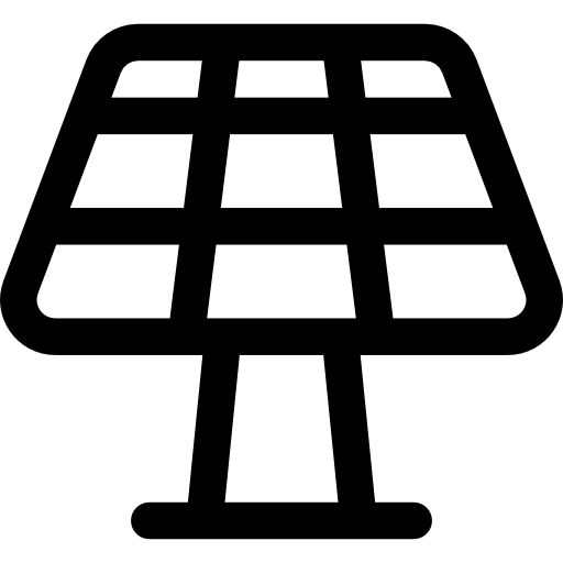 zonnepaneel Basic Rounded Lineal icoon