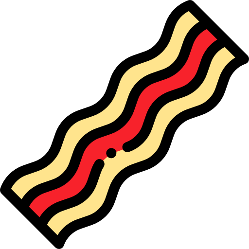 bacon Detailed Rounded Lineal color icona