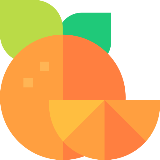 oranje Basic Straight Flat icoon