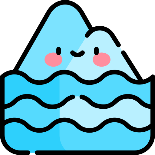 lodowiec Kawaii Lineal color ikona