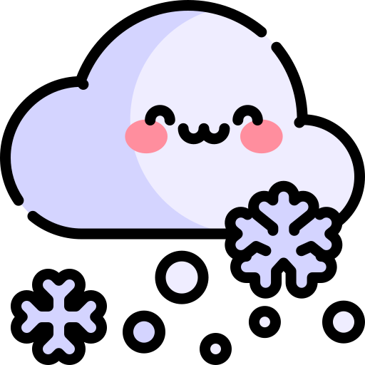 Śnieg Kawaii Lineal color ikona
