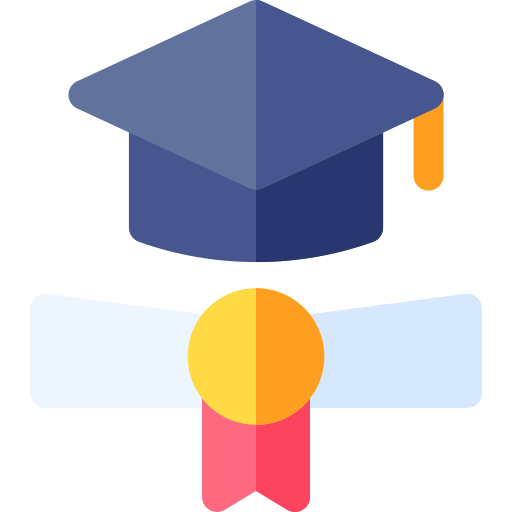 graduación Basic Rounded Flat icono