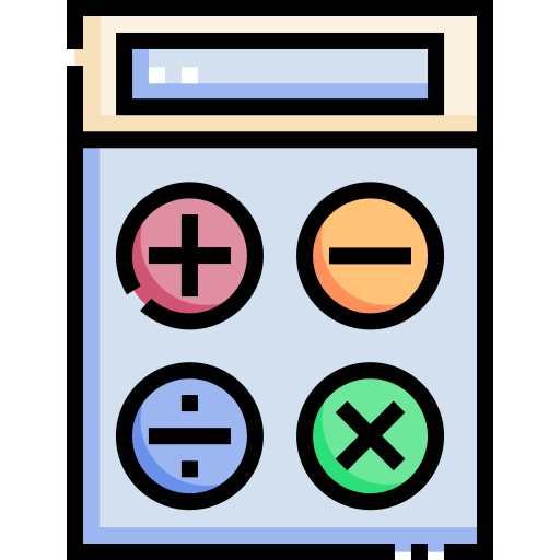 Calculator Detailed Straight Lineal color icon