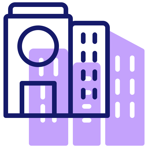 bürogebäude Inipagistudio Lineal Color icon