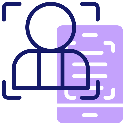reconocimiento facial Inipagistudio Lineal Color icono