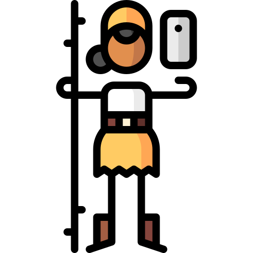 Digital nomad Puppet Characters Lineal Color icon