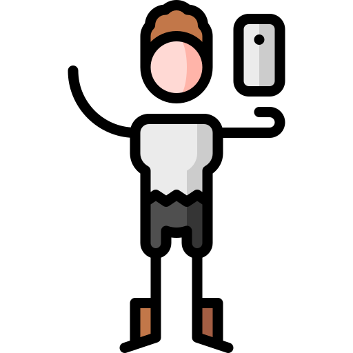 Phone Puppet Characters Lineal Color icon