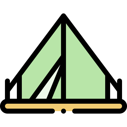 캠핑 텐트 Detailed Rounded Lineal color icon