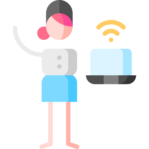 wi-fi Puppet Characters Flat ikona